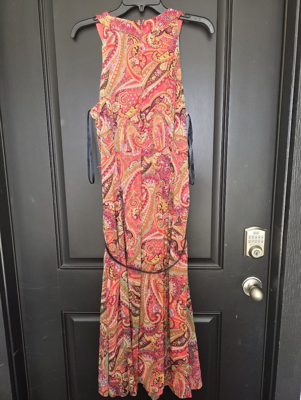 NWT Tommy Hilfiger Paisley Maxi Dress Pink Coral Sleeveless Size 14 $129 - Picture 6 of 8